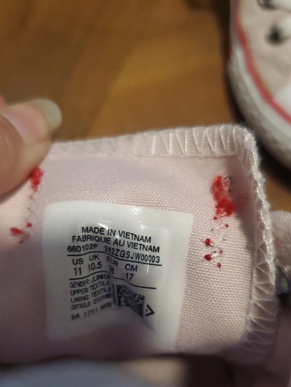Converse Kids Pink Low Top Sneakers with Red Stripe